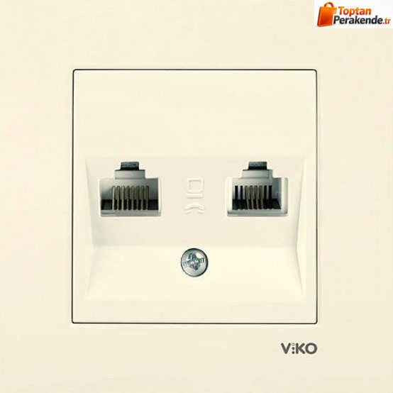 Viko Karre Krem İkili Nümeris Cat3 Mekanizma (Çerçeve Hariç) 90960133